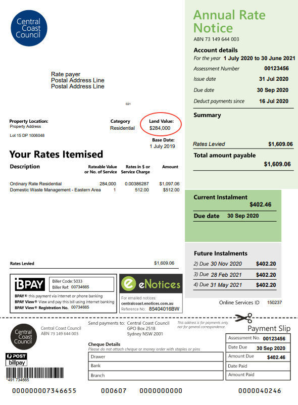 Rates Notice