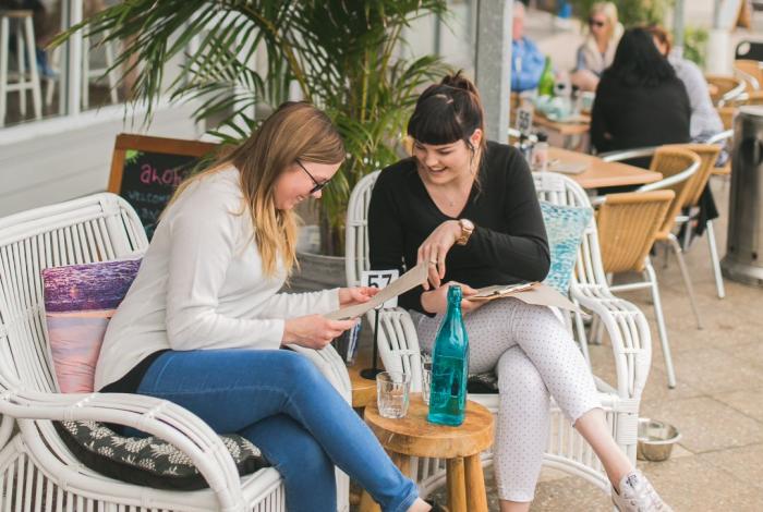People sitting at a cafe