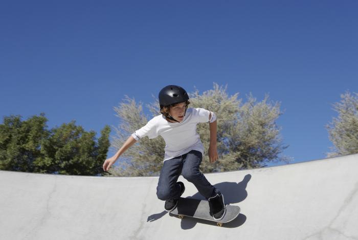 Young man skating