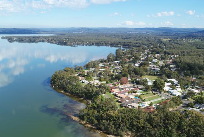 Aerial view of Tuggerawong foreshore
