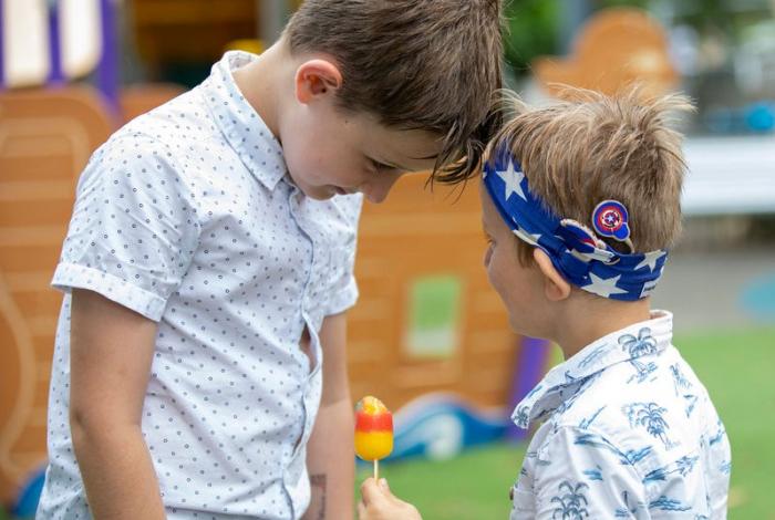 Two children playing.