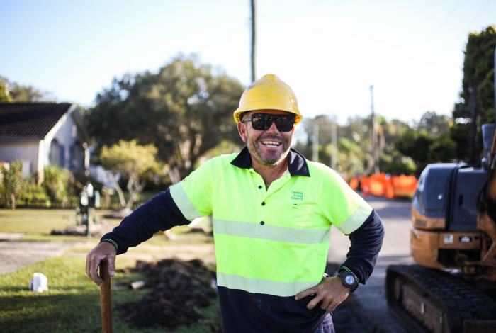 Photo of outdoor employee on site