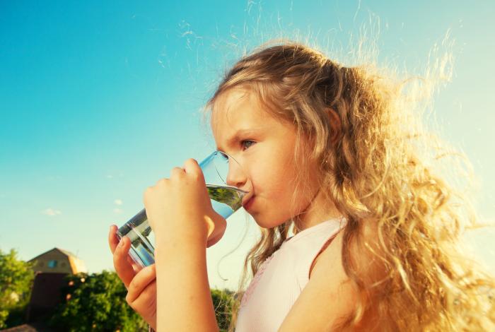 Girl drinking water