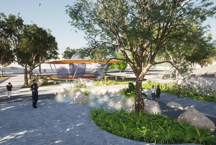 Rendered image from Kibble Park Concept Plan